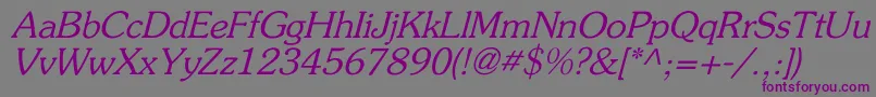 FlicknerItalic Font – Purple Fonts on Gray Background