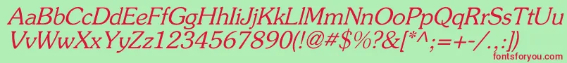 FlicknerItalic Font – Red Fonts on Green Background