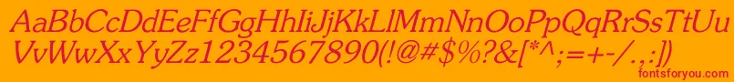 FlicknerItalic Font – Red Fonts on Orange Background