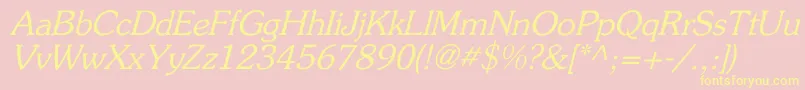 Police FlicknerItalic – polices jaunes sur fond rose