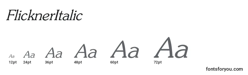 Größen der Schriftart FlicknerItalic