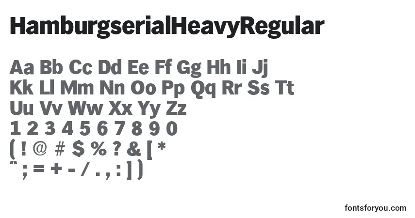 Шрифт HamburgserialHeavyRegular – алфавит, цифры, специальные символы