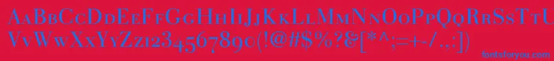 LinotypegianottenscLight Font – Blue Fonts on Red Background