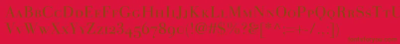 LinotypegianottenscLight-Schriftart – Braune Schriften auf rotem Hintergrund