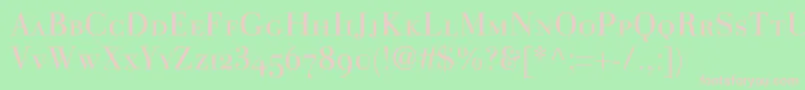 LinotypegianottenscLight Font – Pink Fonts on Green Background