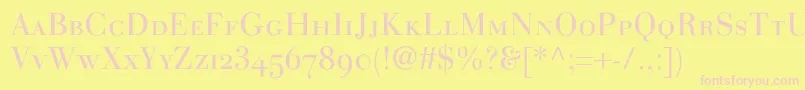 LinotypegianottenscLight Font – Pink Fonts on Yellow Background
