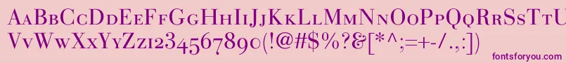 LinotypegianottenscLight-Schriftart – Violette Schriften auf rosa Hintergrund