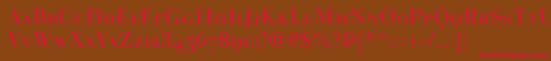 LinotypegianottenscLight Font – Red Fonts on Brown Background