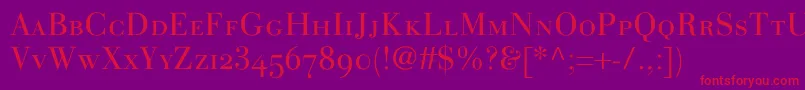 LinotypegianottenscLight Font – Red Fonts on Purple Background