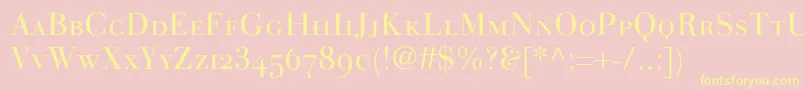 LinotypegianottenscLight Font – Yellow Fonts on Pink Background