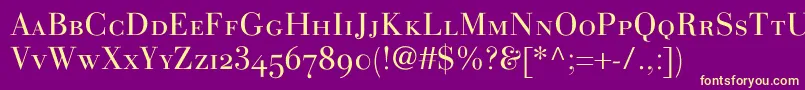 LinotypegianottenscLight Font – Yellow Fonts on Purple Background