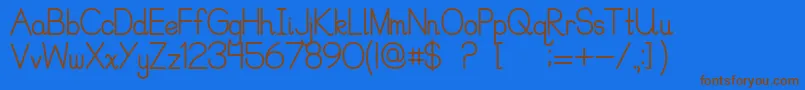 Precursive1Free Font – Brown Fonts on Blue Background