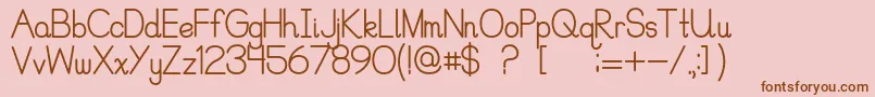 Precursive1Free-Schriftart – Braune Schriften auf rosa Hintergrund