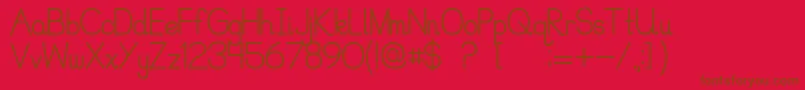 Fonte Precursive1Free – fontes marrons em um fundo vermelho