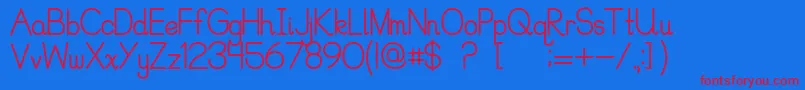 Precursive1Free Font – Red Fonts on Blue Background