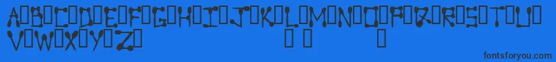 Fonte Sporktype – fontes pretas em um fundo azul