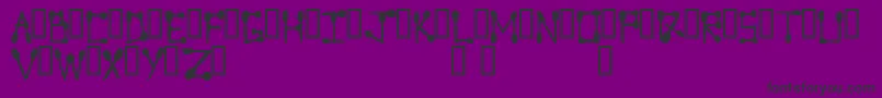 Sporktype-Schriftart – Schwarze Schriften auf violettem Hintergrund