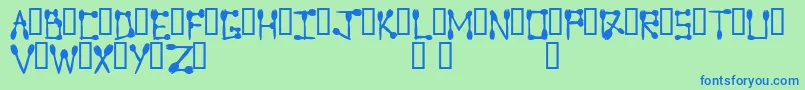 フォントSporktype – 青い文字は緑の背景です。