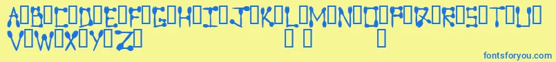 Sporktype Font – Blue Fonts on Yellow Background