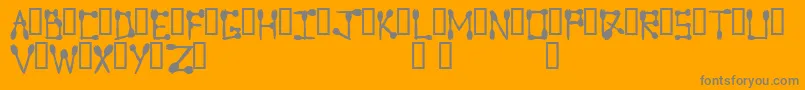 Sporktype-Schriftart – Graue Schriften auf orangefarbenem Hintergrund