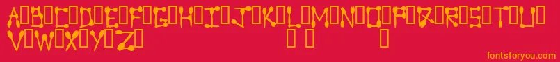 Czcionka Sporktype – pomarańczowe czcionki na czerwonym tle