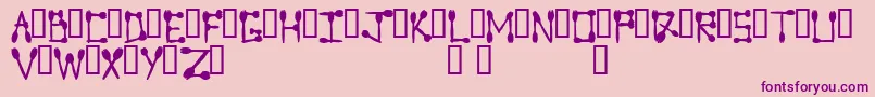 Sporktype-Schriftart – Violette Schriften auf rosa Hintergrund