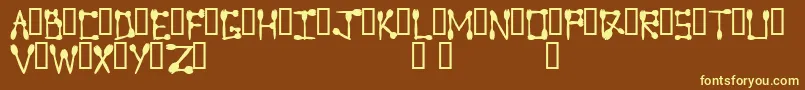 Sporktype Font – Yellow Fonts on Brown Background