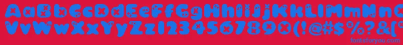 フォントBambino ffy – 赤い背景に青い文字