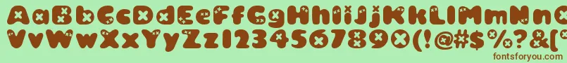 Шрифт Bambino ffy – коричневые шрифты на зелёном фоне