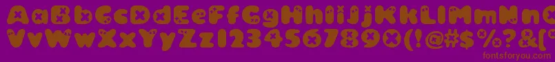 Bambino ffy-Schriftart – Braune Schriften auf violettem Hintergrund