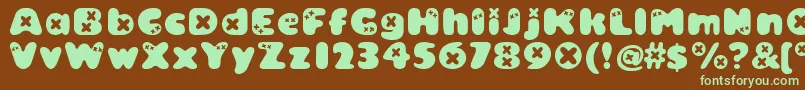 Шрифт Bambino ffy – зелёные шрифты на коричневом фоне