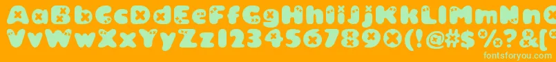 Bambino ffy Font – Green Fonts on Orange Background