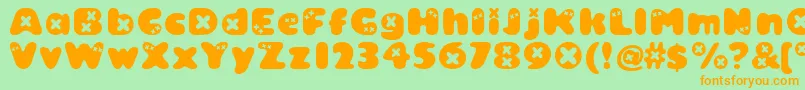 Bambino ffy-Schriftart – Orangefarbene Schriften auf grünem Hintergrund