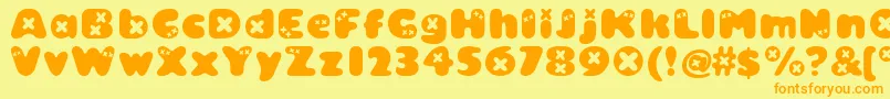 Bambino ffy Font – Orange Fonts on Yellow Background