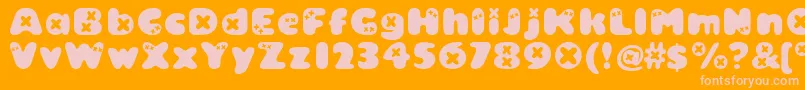Bambino ffy-Schriftart – Rosa Schriften auf orangefarbenem Hintergrund
