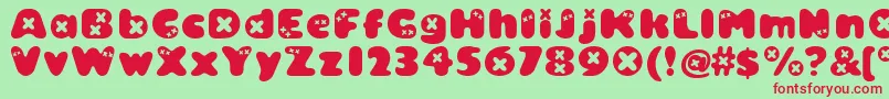 Шрифт Bambino ffy – красные шрифты на зелёном фоне