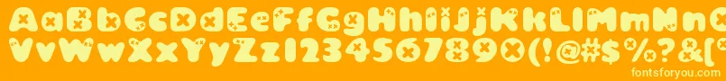 Bambino ffy Font – Yellow Fonts on Orange Background