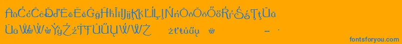 SummertimeExtraCharacters-fontti – siniset fontit oranssilla taustalla