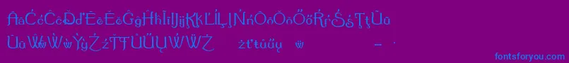 SummertimeExtraCharacters-Schriftart – Blaue Schriften auf violettem Hintergrund