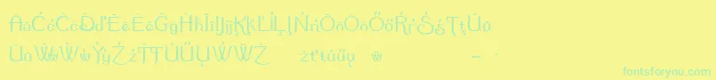 SummertimeExtraCharacters Font – Green Fonts on Yellow Background