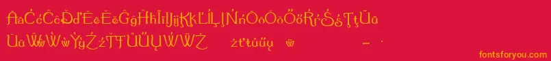 SummertimeExtraCharacters Font – Orange Fonts on Red Background