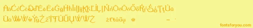 SummertimeExtraCharacters Font – Orange Fonts on Yellow Background