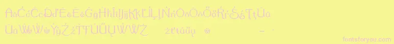 SummertimeExtraCharacters Font – Pink Fonts on Yellow Background