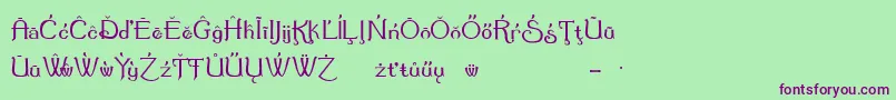 SummertimeExtraCharacters Font – Purple Fonts on Green Background