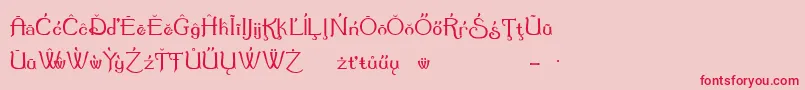 SummertimeExtraCharacters Font – Red Fonts on Pink Background