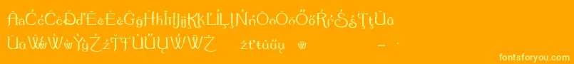フォントSummertimeExtraCharacters – オレンジの背景に黄色の文字