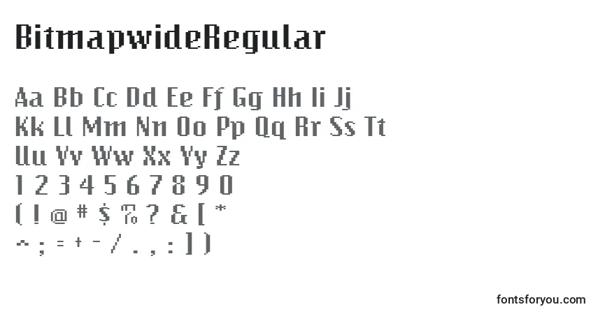 A fonte BitmapwideRegular – alfabeto, números, caracteres especiais