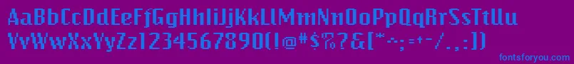 Шрифт BitmapwideRegular – синие шрифты на фиолетовом фоне