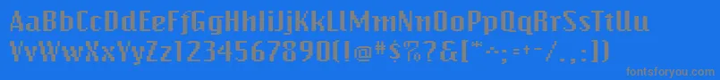 BitmapwideRegular-fontti – harmaat kirjasimet sinisellä taustalla