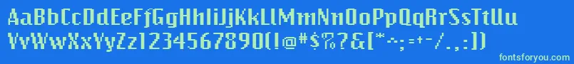 BitmapwideRegular Font – Green Fonts on Blue Background